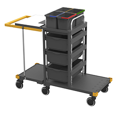 Equipe Healthcare without panelling, fold-away disposal + module add-on