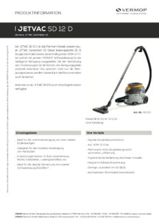 Produktinformation Jetvac SD 12 D