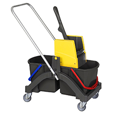 Aquva wet mop trolley, 2 x 17 l