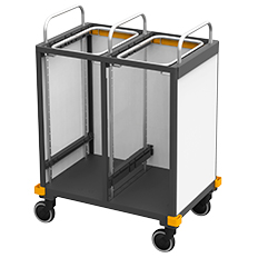 Equipe 2 x 120 l laundry trolley